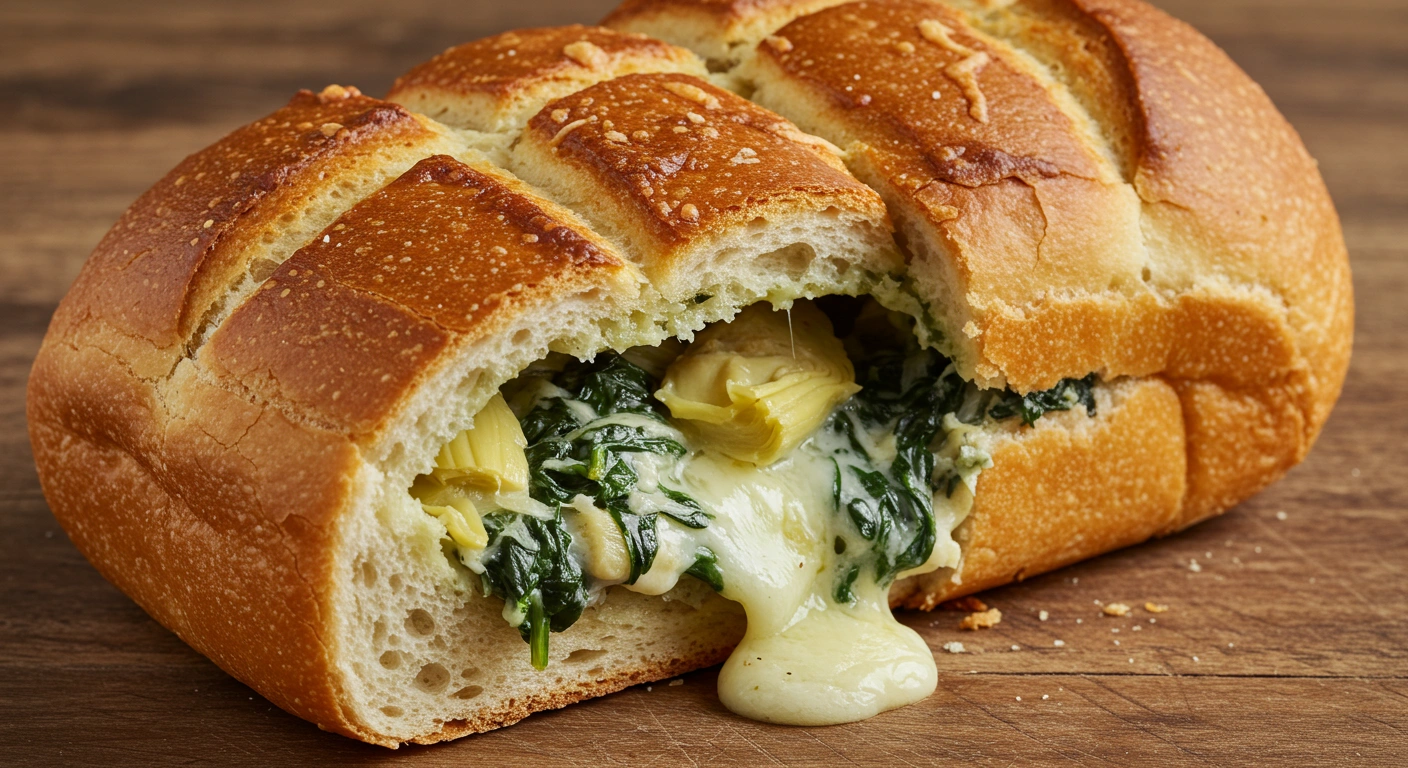 Spinach and Artichoke Stuffed Bread - tertiary view